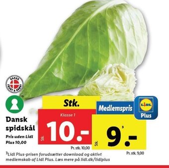 Lidl Dansk spidskål tilbud