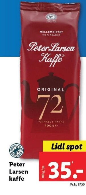 Lidl Peter Larsen kaffe tilbud