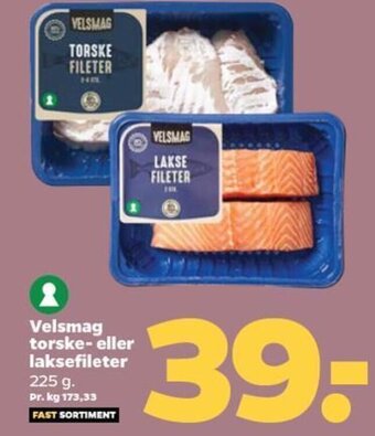Netto Velsmag torske-eller laksefileter tilbud