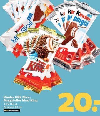 Netto Kinder Milk Slice, Pingui eller Maxi King 105-140 g. tilbud