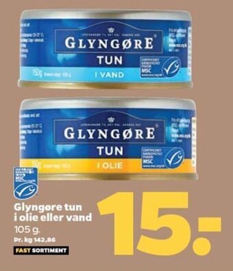 Netto Glyngore tun i olie eller vand tilbud