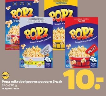Netto Popz mikrobølgeovns popcorn 3-pak tilbud