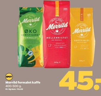 Netto Merrild formalet kaffe tilbud