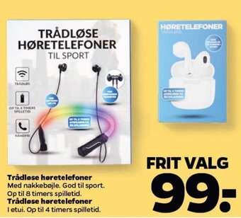 Netto Trådløse høretelefoner tilbud