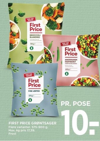 MENY FIRST PRICE GRØNTSAGER tilbud