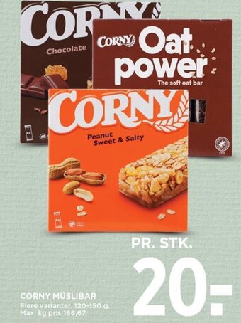 MENY CORNY MÜSLIBAR tilbud
