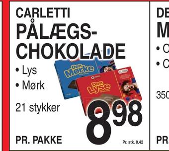 Pålægschokolade