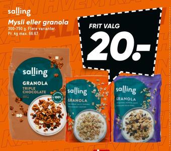 Bilka Mysli eller granola tilbud
