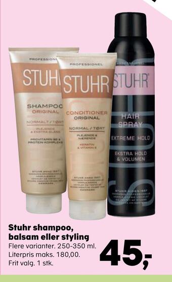 SuperBrugsen Stuhr shampoo, balsam eller styling tilbud