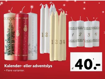 Lidl Kalender- eller adventslys tilbud