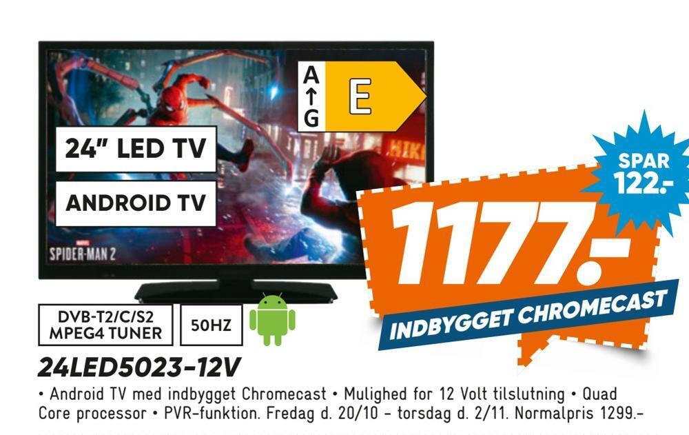 Indbygget chromecast 24led502312v tilbud hos Bilka