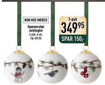Imerco Hammershøi julekugler tilbud
