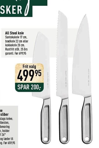 Imerco All steel kniv tilbud