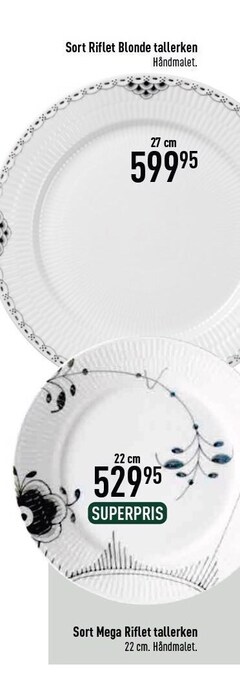 Imerco Sort riflet blonde tallerken tilbud