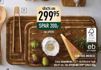 Imerco Core skærebræt fsc-certificeret teak tilbud