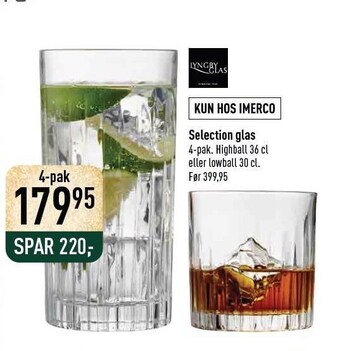 Imerco Selection glas tilbud