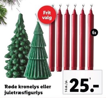 Lidl Røde kronelys el. juletræsfigurlys tilbud