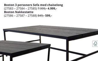 My Home Boston 3 personers Sofa med chaiselong tilbud