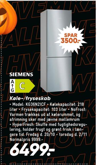 Bilka Køle-/fryseskab tilbud