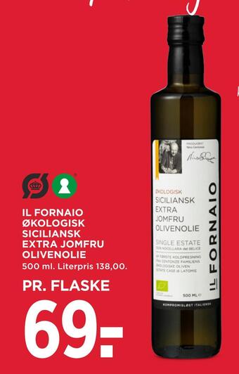 MENY Il fornaio økologisk siciliansk extra jomfru olivenolie tilbud