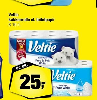 Calle Veltie køkkenrulle el. toiletpapir tilbud