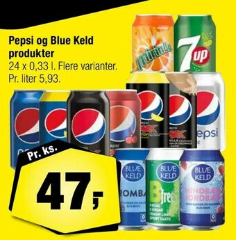 Calle Pepsi og Blue Keld produkter tilbud