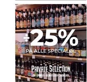 25% på alle specialøl