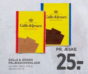 MENY Galle & jessen pålægschokolade mælk tilbud