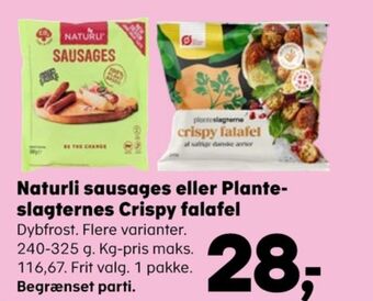 SuperBrugsen Naturli' vegetarpølser tilbud