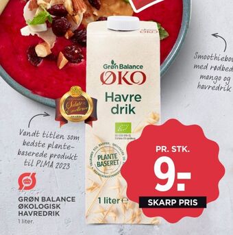 MENY Grøn balance havredrik tilbud