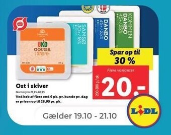 Netto Ost i skiver, 200 – 300 g tilbud