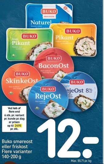 REMA 1000 Buko smøreost eller friskost flere varianter tilbud