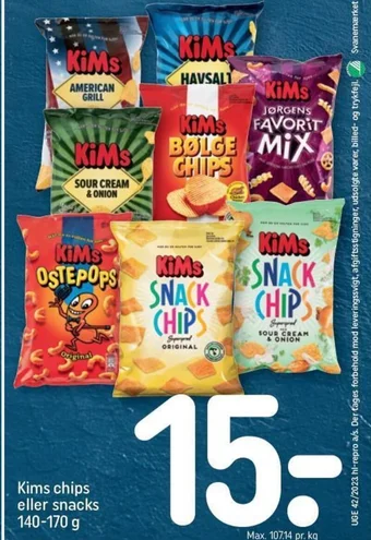 REMA 1000 Kims chips eller snacks 14-170 g tilbud