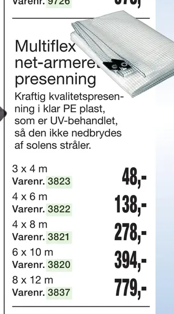 Harald Nyborg Multiflex net-armeret presenning tilbud