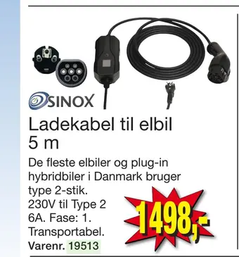 Harald Nyborg Ladekabel til elbil 5 m tilbud