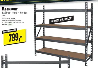 Harald Nyborg Stålreol med 4 hylder tilbud