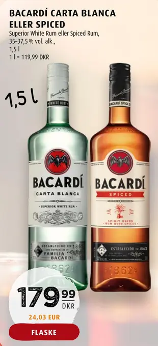 Scandinavian Park Bacardí carta blanca eller spiced tilbud