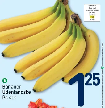 REMA 1000 Bananer Udenlandske Pr. stk tilbud