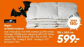 Bilka Nordisk fjer dyne tilbud