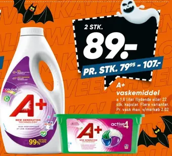 Bilka A+ vaskemiddel-flydende tilbud