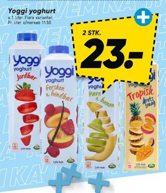 Bilka Yoggi yoghurt jordbær tilbud