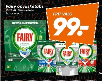 Bilka Fairy maskinopvask-tabs tilbud