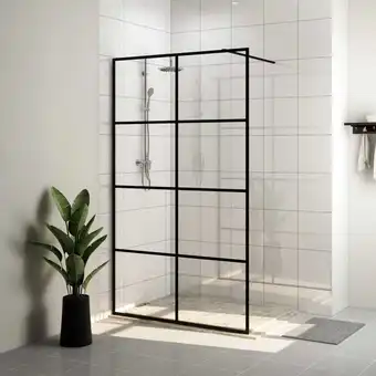 Bolig Center Brusevæg 100x195 cm klart sikkerhedsglas sort tilbud