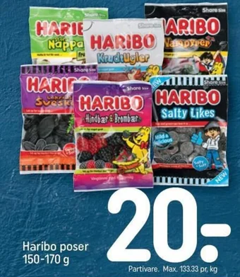 REMA 1000 Haribo poser 150-170 g tilbud
