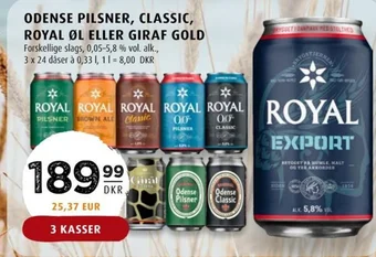 Scandinavian Park ODENSE PILSNER, CLASSIC, ROYAL ØL ELLER GIRAF GOLD tilbud