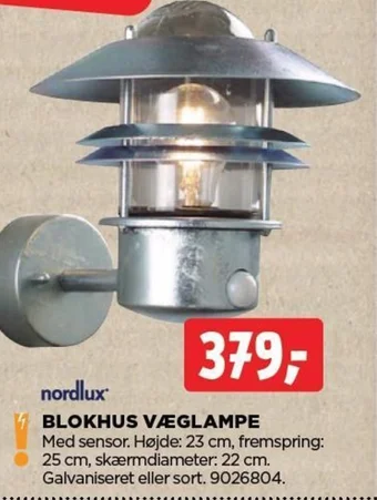 BLOKHUS VÆGLAMPE