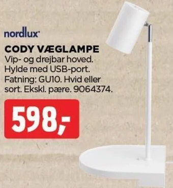 jem & fix CODY VÆGLAMPE tilbud