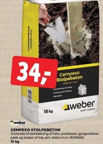 jem & fix weber CEMPEXO STOLPEBETON tilbud