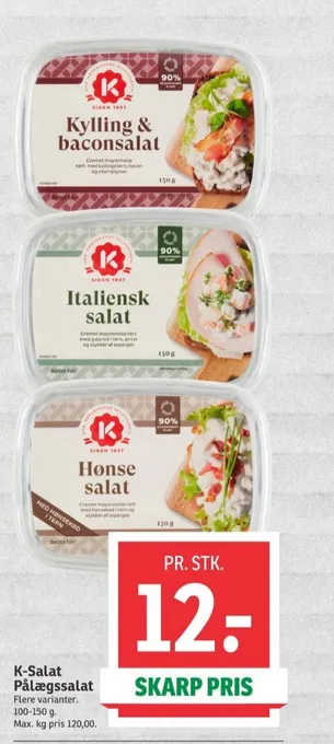 SPAR K-salat kylling & baconsalat tilbud