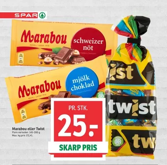 SPAR Twist dessertchokolade tilbud
